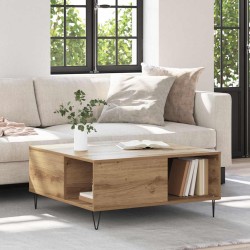 Table basse Chêne artisanal 80 x 80 x 36,5 cm Bois d'ingénierie 626932626932