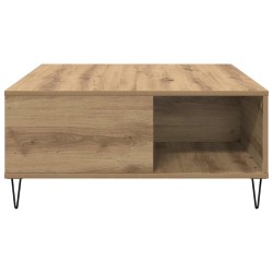 Table basse Chêne artisanal 80 x 80 x 36,5 cm Bois d'ingénierie 626932626932