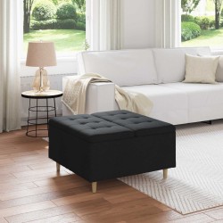 Pouf de rangement avec coussin Noir 80 x 80 x 45 cm tissu 626937626937