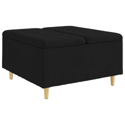 Pouf de rangement avec coussin Noir 80 x 80 x 45 cm tissu 626937626937