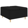 Pouf de rangement avec coussin Noir 80 x 80 x 45 cm tissu 626937626937