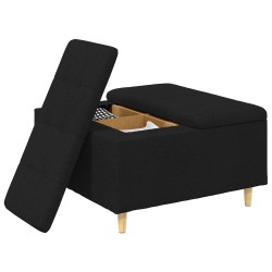 Pouf de rangement avec coussin Noir 80 x 80 x 45 cm tissu 626937626937