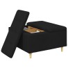 Pouf de rangement avec coussin Noir 80 x 80 x 45 cm tissu 626937626937