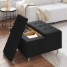 Pouf de rangement avec coussin Noir 80 x 80 x 45 cm tissu 626937626937