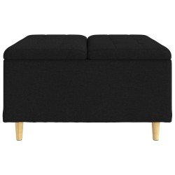 Pouf de rangement avec coussin Noir 80 x 80 x 45 cm tissu 626937626937