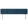Tête de lit avec oreilles Bleu foncé 163x23x78/88 cm Velours 626940626940