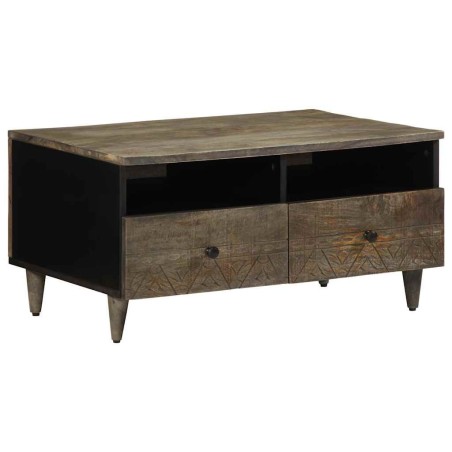 Table basse gris clair 80x54x40 cm bois massif de manguier 626941626941