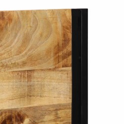 Tête de lit 120 cm bois massif manguier et fer 626942626942