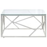 Table basse argenté acier inoxydable et verre trempé 626947626947