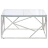Table basse argenté acier inoxydable et verre trempé 626947626947