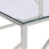 Table basse argenté acier inoxydable et verre trempé 626947626947