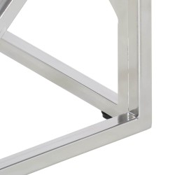 Table basse argenté acier inoxydable et verre trempé 626947626947