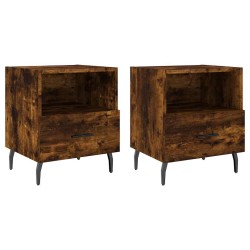 Tables de chevet 2pcs chêne fumé 40x35x47,5cm bois d’ingénierie 626948626948
