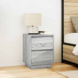 Tables de chevet avec lumières LED 2pcs sonoma gris 38x34x50 cm 626951626951