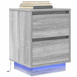 Tables de chevet avec lumières LED 2pcs sonoma gris 38x34x50 cm 626951626951