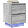 Tables de chevet avec lumières LED 2pcs sonoma gris 38x34x50 cm 626951626951