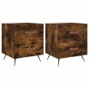 Tables de chevet 2pcs chêne fumé 40x35x47,5cm bois d’ingénierie 626952626952