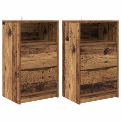 Tables de chevet avec tiroir 2 pcs Bois Ancien 40 x 30 x 467 cm 626955626955