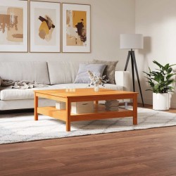 Table basse cire marron 100x100x40 cm bois massif de pin 626958626958