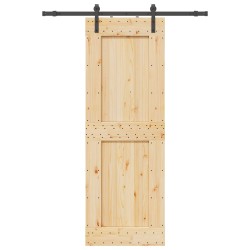 Porte coulissante NARVIK Naturel et noir 85 x 210 cm (152,5 cm) 626962626962