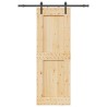 Porte coulissante NARVIK Naturel et noir 85 x 210 cm (152,5 cm) 626962626962