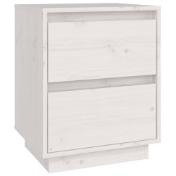 Table de chevet Blanc 40x35x50 cm Bois de pin solide 626964626964