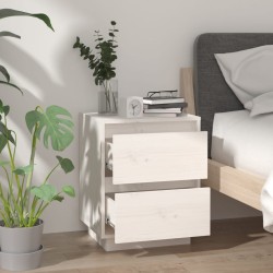 Table de chevet Blanc 40x35x50 cm Bois de pin solide 626964626964