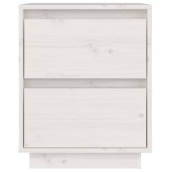 Table de chevet Blanc 40x35x50 cm Bois de pin solide 626964626964