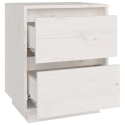 Table de chevet Blanc 40x35x50 cm Bois de pin solide 626964626964