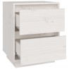 Table de chevet Blanc 40x35x50 cm Bois de pin solide 626964626964