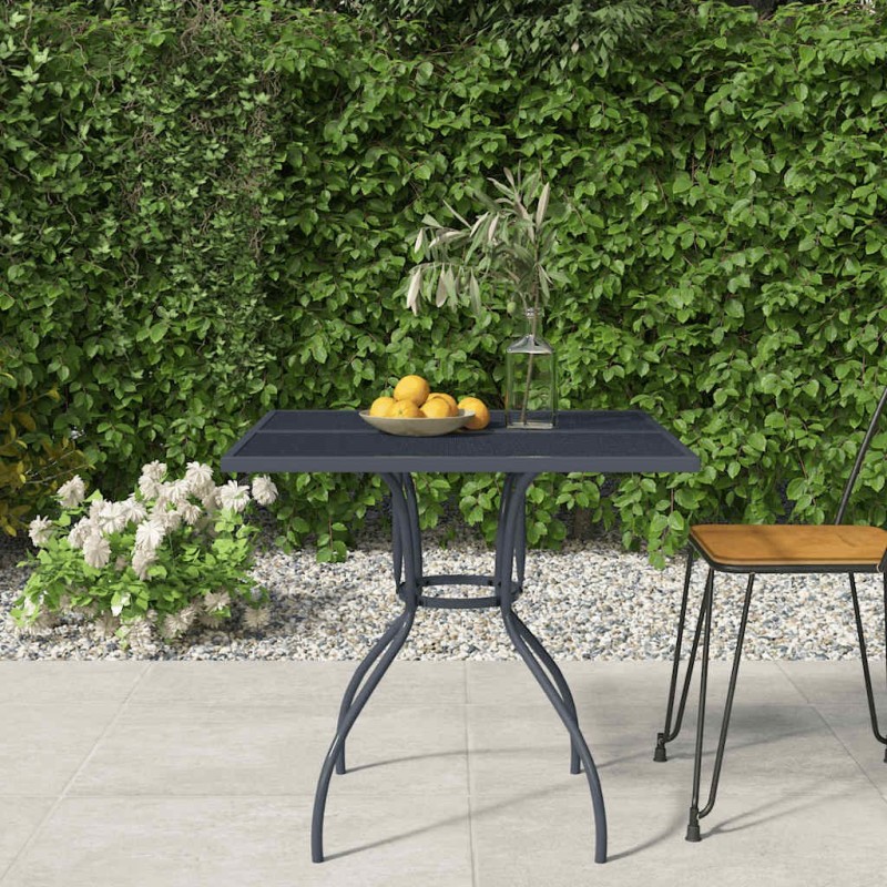 Table de jardin anthracite 80x80x72,5 cm Treillis d'acier 626967626967