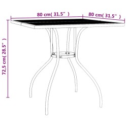 Table de jardin anthracite 80x80x72,5 cm Treillis d'acier 626967626967