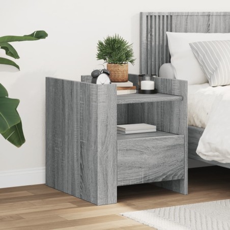 Table de chevet sonoma gris 45x50x50 cm bois d'ingénierie 626968626968