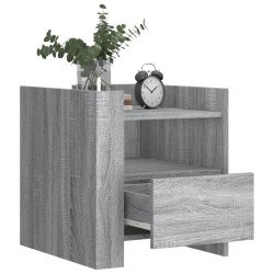Table de chevet sonoma gris 45x50x50 cm bois d'ingénierie 626968626968
