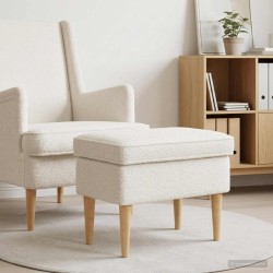 Pouf Crème 55 x 35 x 41 cm Bouclé 626969626969