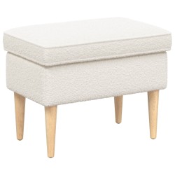 Pouf Crème 55 x 35 x 41 cm Bouclé 626969626969