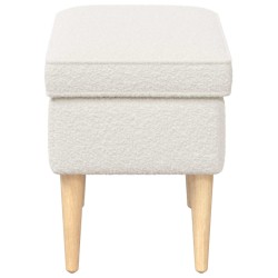 Pouf Crème 55 x 35 x 41 cm Bouclé 626969626969