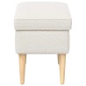 Pouf Crème 55 x 35 x 41 cm Bouclé 626969626969