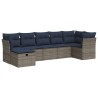 Salon de jardin avec coussins 7 pcs gris résine tressée 626970626970