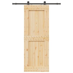 Porte coulissante NARVIK Naturel et noir 85 x 210 cm (152,5 cm) 626975626975