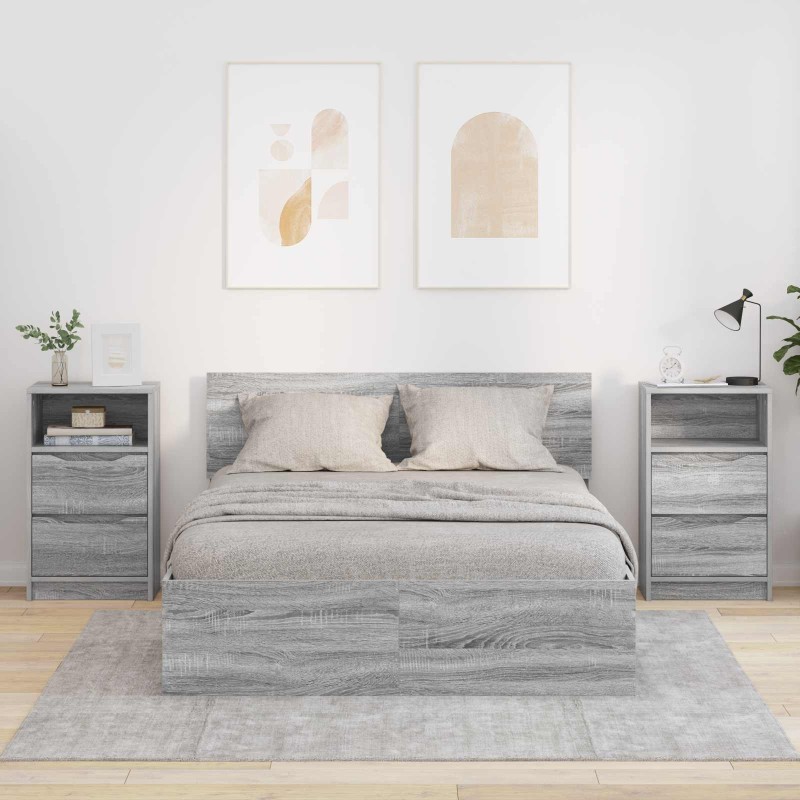 Tables de chevet avec tiroir 2 pcs Gris Sonoma 40 x 30 x 467 cm 626976626976