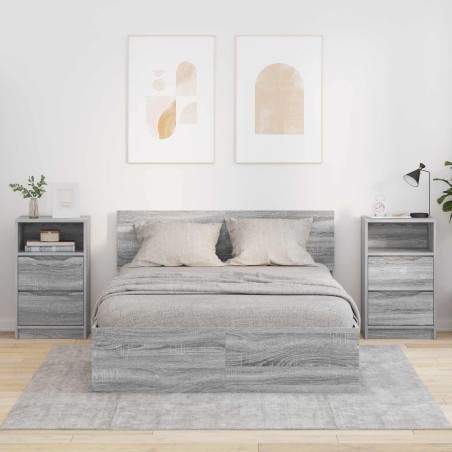Tables de chevet avec tiroir 2 pcs Gris Sonoma 40 x 30 x 467 cm 626976626976