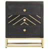 Table de chevet Noir et doré 40x30x50cm Bois de manguier massif 626978626978