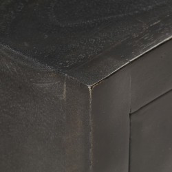 Table de chevet Noir et doré 40x30x50cm Bois de manguier massif 626978626978