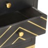 Table de chevet Noir et doré 40x30x50cm Bois de manguier massif 626978626978
