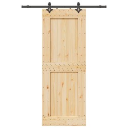 Porte coulissante NARVIK Naturel et noir 85 x 210 cm (152,5 cm) 626981626981