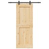 Porte coulissante NARVIK Naturel et noir 85 x 210 cm (152,5 cm) 626981626981