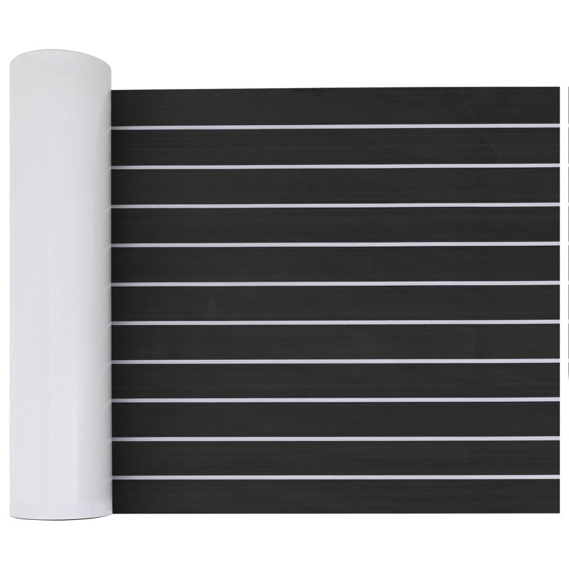 Tapis de bateau Rayé Gris foncé et blanc 240 x 60 cm EVA 626983626983