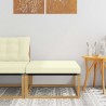 Pouf d'Extérieur Bois d'acacia massif et Textilène Blanc 626987626987