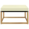 Pouf d'Extérieur Bois d'acacia massif et Textilène Blanc 626987626987